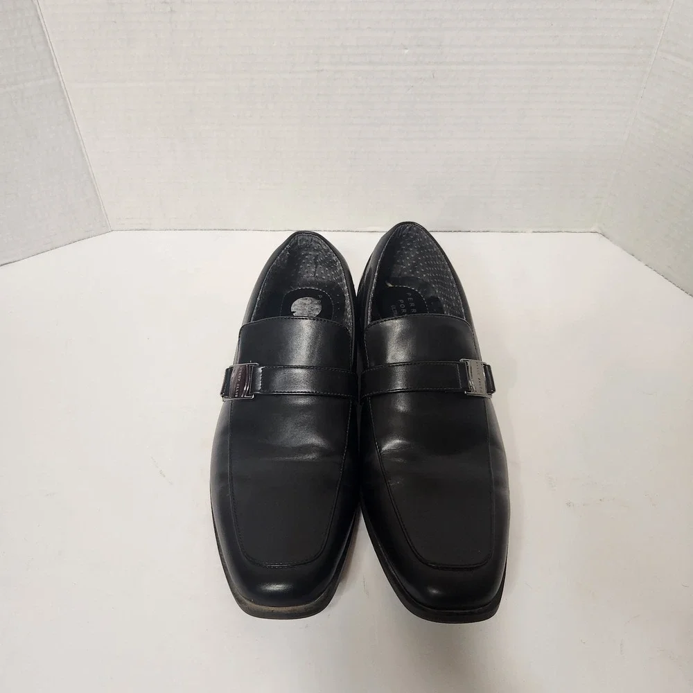 Perry Ellis Portfolio Men 8 Black Justin Ultra Foam Slip On‎ Dress Loafer Shoes